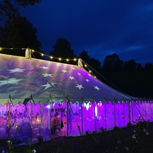 Wedding DJ in Marquee with lighting in Devon